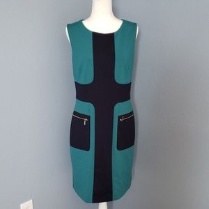 Size 12 Sharagano Dress with Zipper Back & Pockets